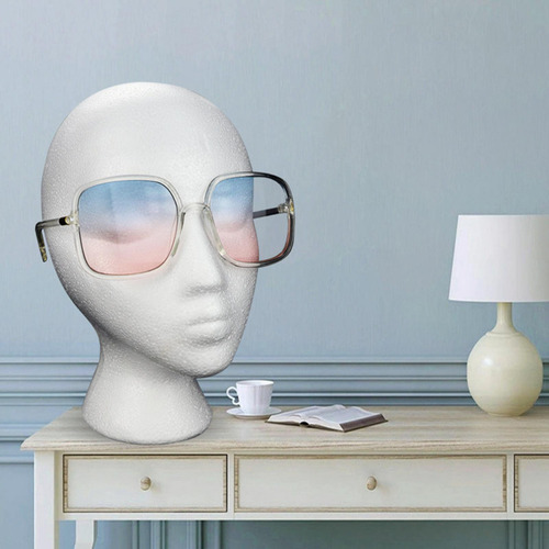 Cabeza De Peluca De Espuma, Sombrero Femenino, Gafas, Cabeza