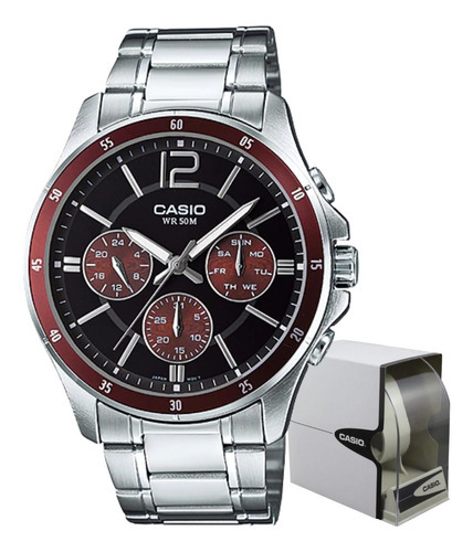 Reloj Casio Mtp-1374d-5av Acero, Elegante, Resistente Agua Color de la correa Plateado Color del bisel 5AVDF