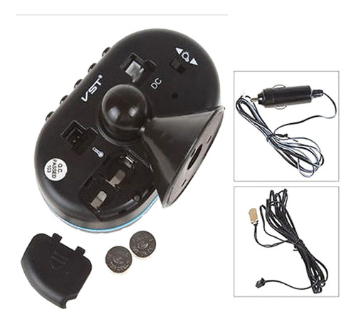 Reloj Digital Con Termómetro De Coche Dc 12 V, Reloj Led Par