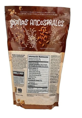 Granola Kirkland Signature Granos Ancestrales sin TACC en bolsa 1 kg