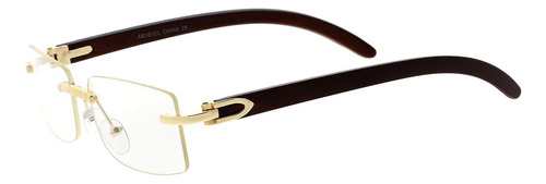 Zerouv Gafas De Luz Azul Con Lente Cuadrada Y Brazo De Mader
