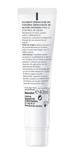 Imagen 2 de 8 de Eucerin Crema Facial Noche Piel Grasa, 40ml