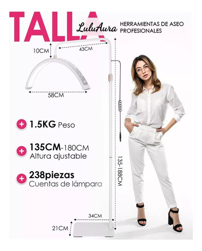 2pcs Lámpara Para Pestañas Con Control Led 36w Ajustabl