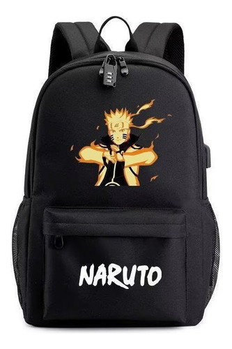 Mochila Antirrobo Naruto Hokage Con Puerto De Carga Usb