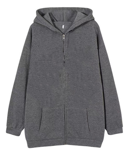 Sudadera Con Capucha Para Hombre Color Sólido Con Cierre