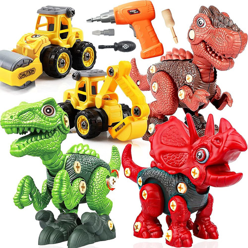 5 En 1 Take Apart Dinosaur  Truck Toys Para Niños, Tak...