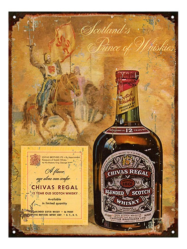Cartel Chapa Publicidades Antiguas Whisky Chivas Regal P517