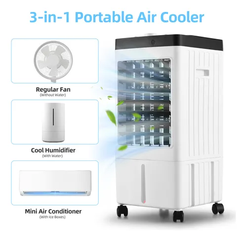 Ventilador Eléctrico, Enfriador, Temporizador Evaporativo, C