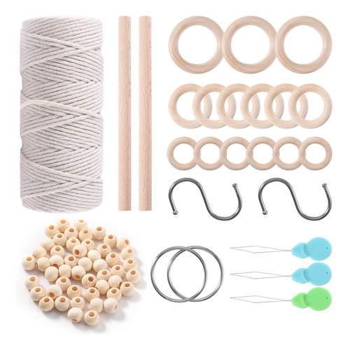 Cordón De Algodón Macramé De 3 Mm Con Cuentas De Macramé, Cu