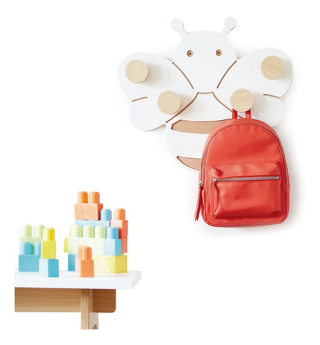 Perchero De Pared Abejita Infantil Escandinavo Nordico