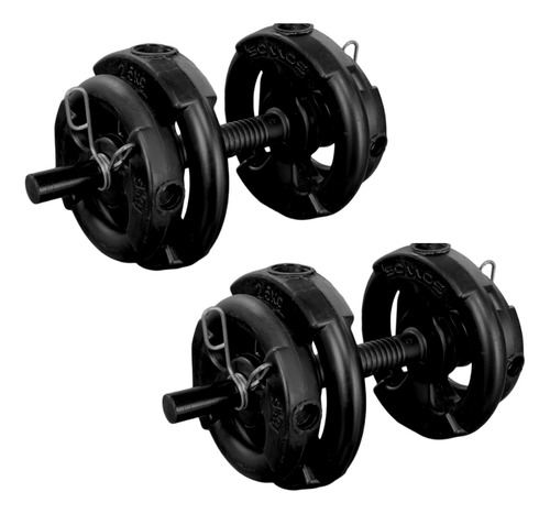 Mancuernas X 2 U + 14 Kg. Discos Pesas Pvc Sonnos