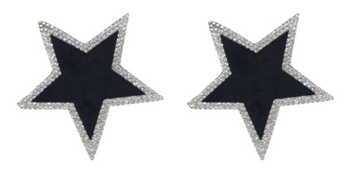 Estrella De Terciopelo Y Strass Termoadhesiva X 2 Se Plancha