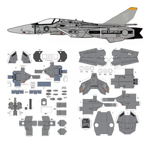 Vf-1a - 173fs Robotech Papercraft