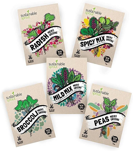 Microgreens Semillas Kit - 100% Para No Gmo - Brócoli, Rában