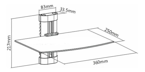 Imagen 7 de 9 de Soporte Brateck Para Canalera Dvd-291 De Vidrio
