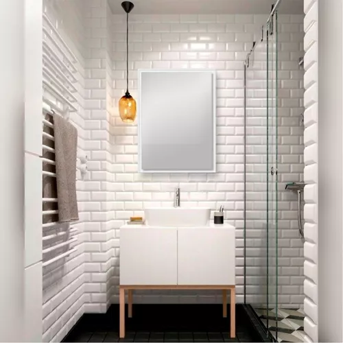 Espejo Baño 60x80 Rectangular De Pared Marco Pvc Mirada Deco