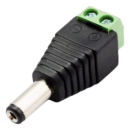 Conector Dc Macho De Parafusar Verde 2.1mm X 5.5mm