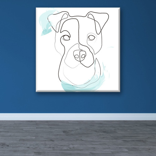 Cuadro Canva Línea Pitbull 80*80 Cm