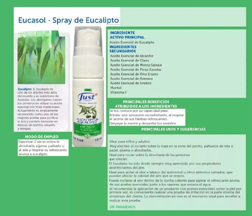 Eucasol - Spray De Eucalipto X 15 Ml Alergias Resfrios Just