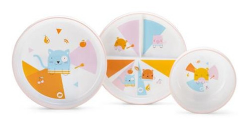 Imagem 3 de 6 de Kit Introdução Alimentar Bebê Blw Prato Divisória + Colher