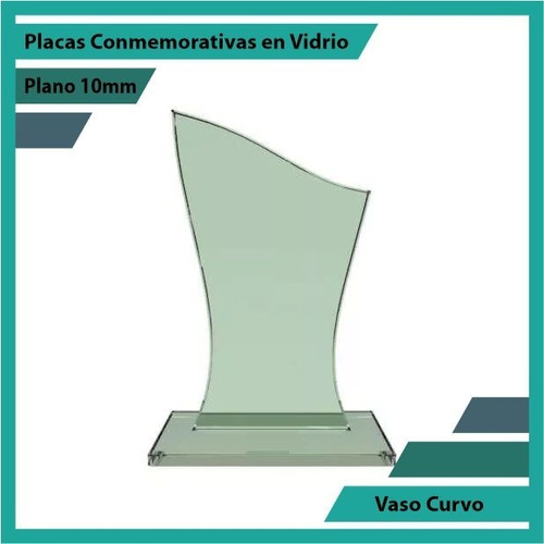 Trofeo En Vidrio Referencia Vaso Curvo Pulido Plano 10mm