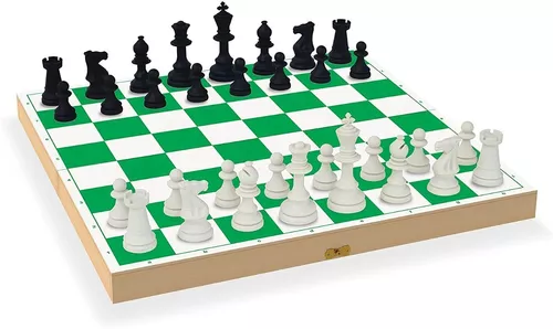 Jogo Xadrez Oficial Em Madeira Mdf 42 Cm - Junges