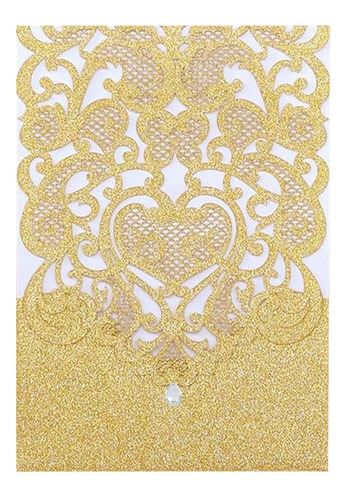 80 Invitaciones Corte Laser Bifold V1318-01 Glitter Diamant