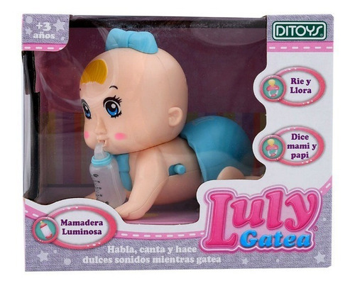 Muñeca Luly Gatea Mamadera Luz Y Sonido Rie Y Llora Ditoys