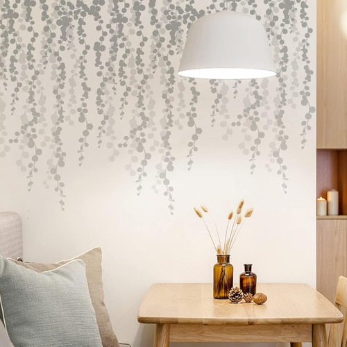 Calcomanías De Pared Gris Claro Con Cadena De Perlas