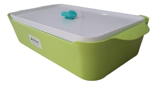 Caçarola Plastico Para Micro-ondas Tritec 1,6 L Retangular Cor Verde-limão