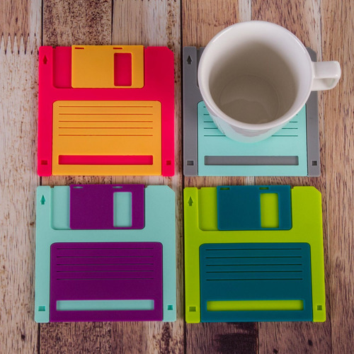 Set X 4 Portavasos Diskette Just Home Collection