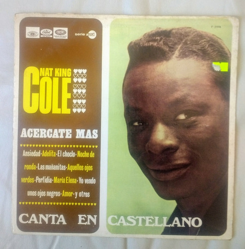 Nat King Cole Canta En Castellano Acércate Más Vinilo 