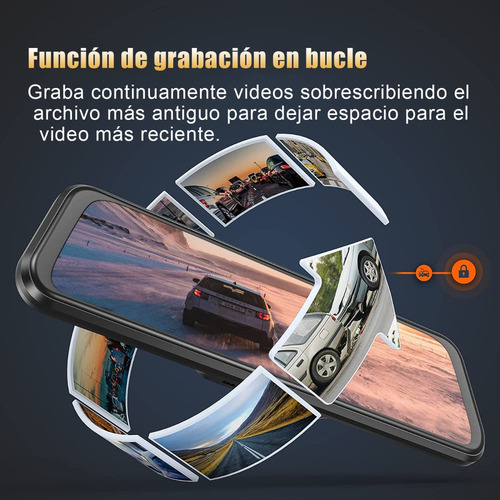 . Espelho Retrovisor Câmera Reversa Carro Dvr Touchscreen