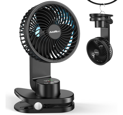 Ventilador De Mesa Addacc, Pequeno Clipe Recarregável, Com L