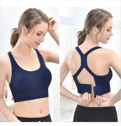 3 Pzs Crop Top Deportivo Correr Ajustable Push Up Mujer