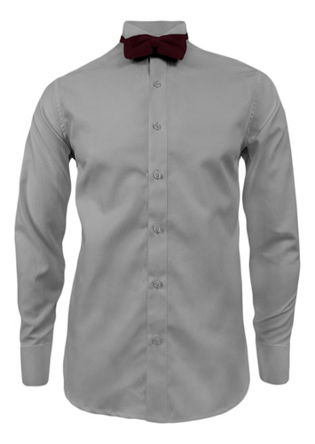 Camisa Smoking Gris Oscura También En Tallas Grandes Hombre