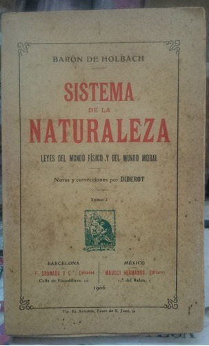 Sistema De La Naturaleza - Baron De Holbach&-.