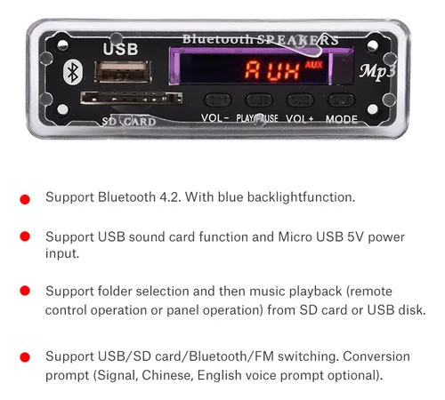 Mp3 Wma Decodificador De Audio Inalámbrico Bluetooth Módulo