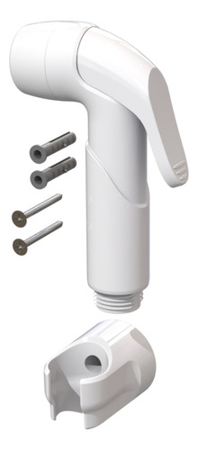 Kit Ducha Higiênica Com Suporte Branco Acabamento Brilhante Durín
