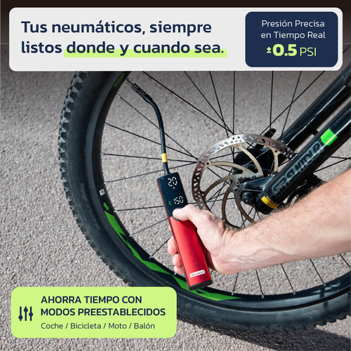 Compresor De Aire Portátil Woowind Inflador Rojo