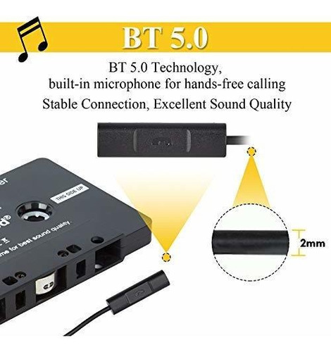 Imagen 3 de 7 de Adaptador De Casete De Audio Para Coche Cicmod Cinta Aux Rec