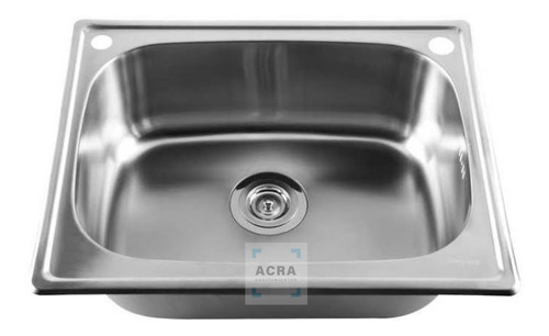 Imagen 2 de 5 de Pileta/bacha De Acero Inox Cocina Sobreponer 53x38x20 Acra