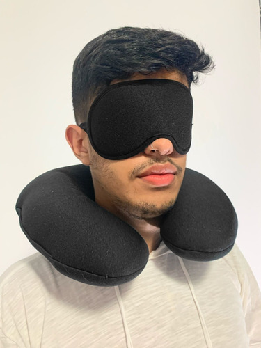 Imagem 5 de 9 de Kit Viagem Com Almofada De Pescoço E Tapa Olhos Isoprene