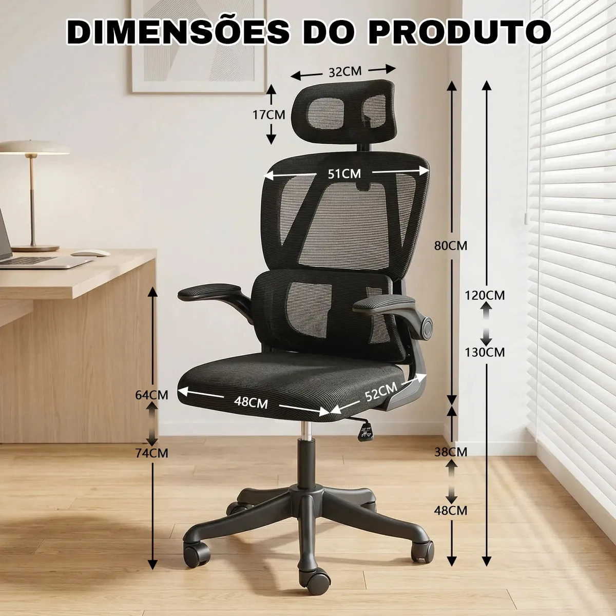 Cadeira Gamer Presidente Ergonômica Com Suporte Lombar Ajustável
