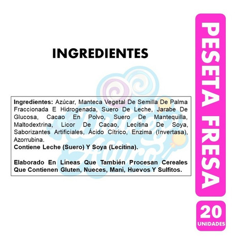 Peseta Con Relleno Yogurht Fresa - Fruna (bolsa Con 20 Uni)