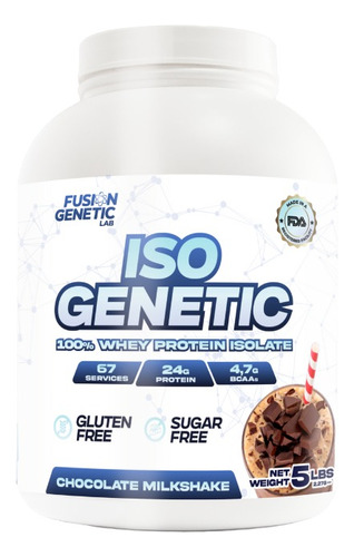 Iso Genetic 5 Lbs - 67 Serv. 100% Isolate - Cert. Fda Y Gmp