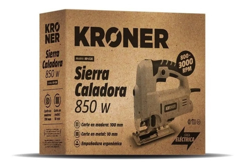 Imagen 5 de 10 de Sierra Caladora De Mano Kroner 850w Profesional 3000 Rpm