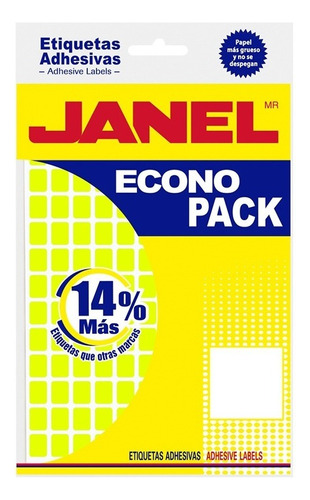 400 Etiquetas Adhesivas Janel Fluorescente 13x38mm Amari /v