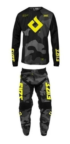 Conjunto Fire Combat Motocross Enduro Atv Solomototeam