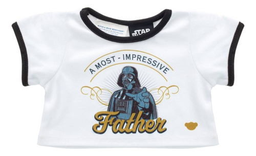 Polera Blanca Padre Darth Vader Star Wars Build-a-bear